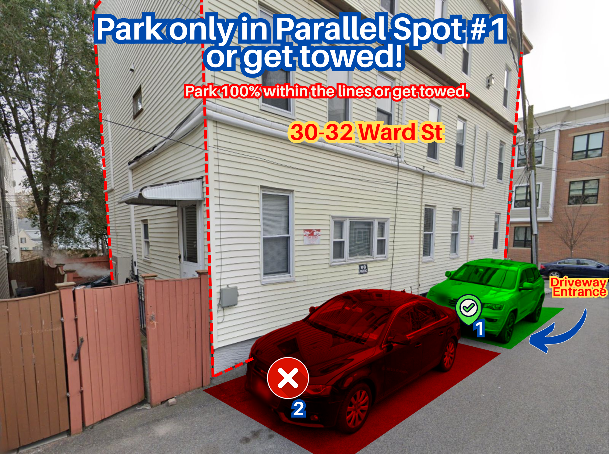 Photo of 30-32 Ward St. - Parallel Spot #1 Only