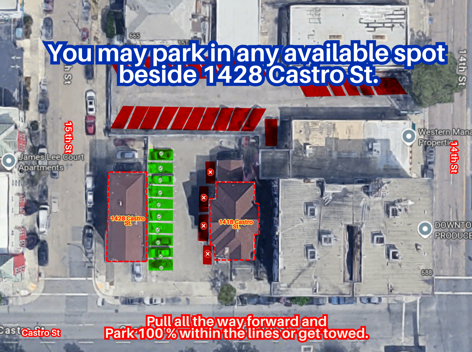 Photo of 1418 Castro St. - Driveway Spots
