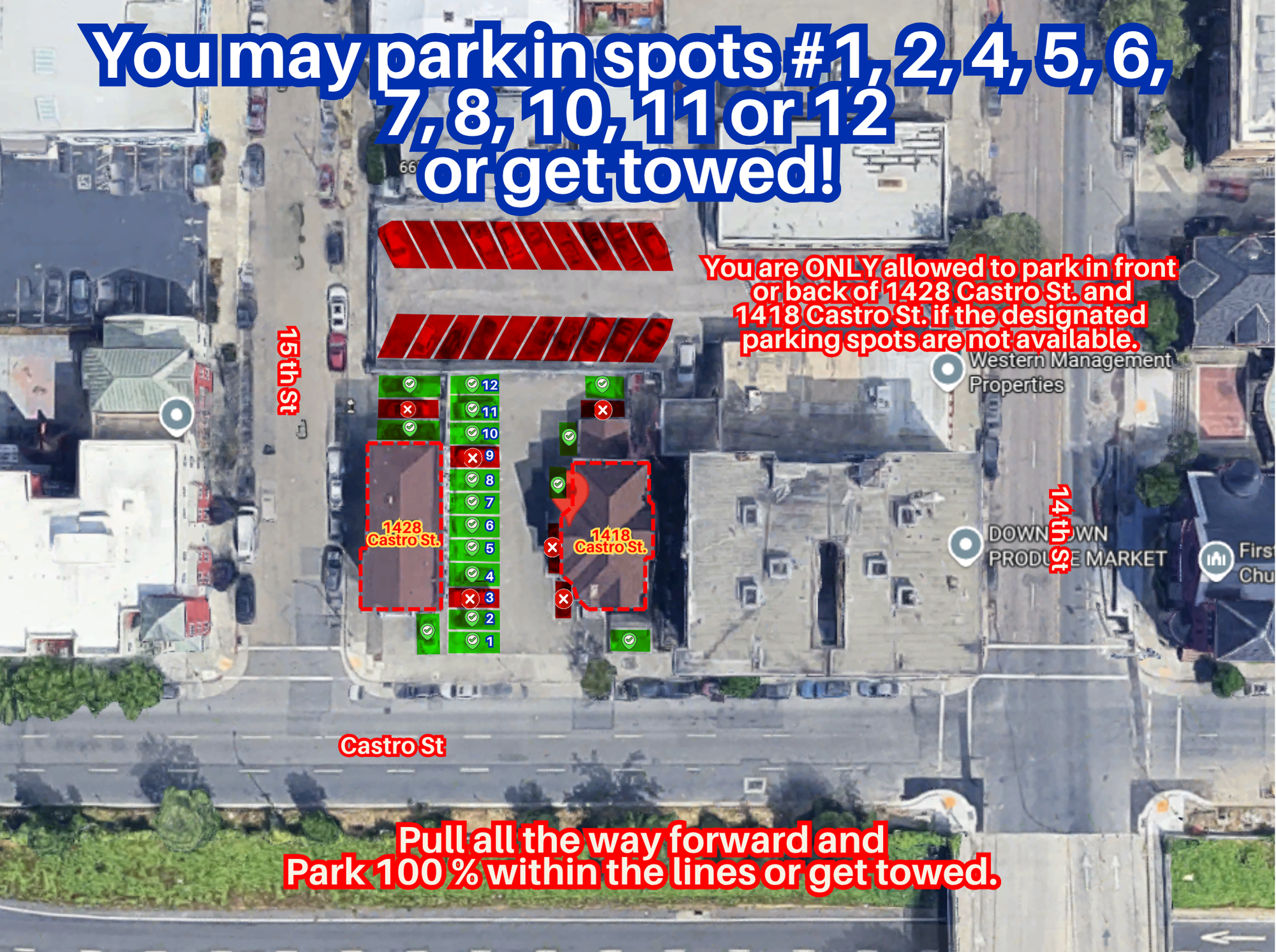 Photo of 1418 Castro St. - Driveway Spots