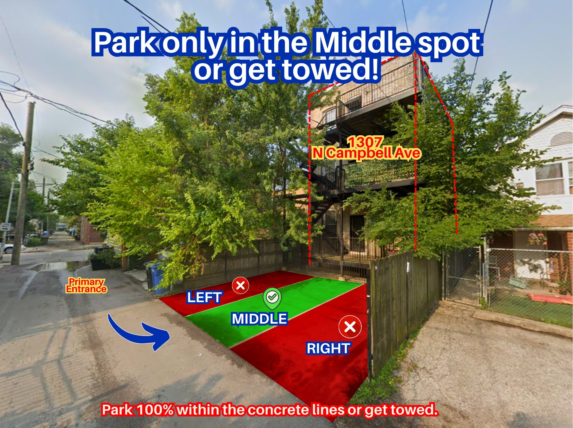 Photo of 1307 N Campbell Ave. - Middle Spot Only