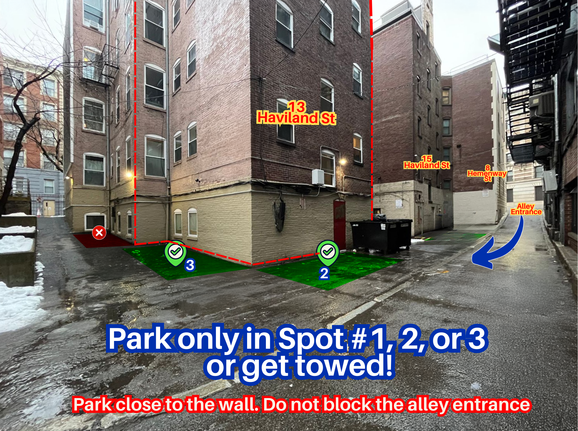 Photo of 13 Haviland St. (Public Alley 909) - Spot #1, 2, 3 Only