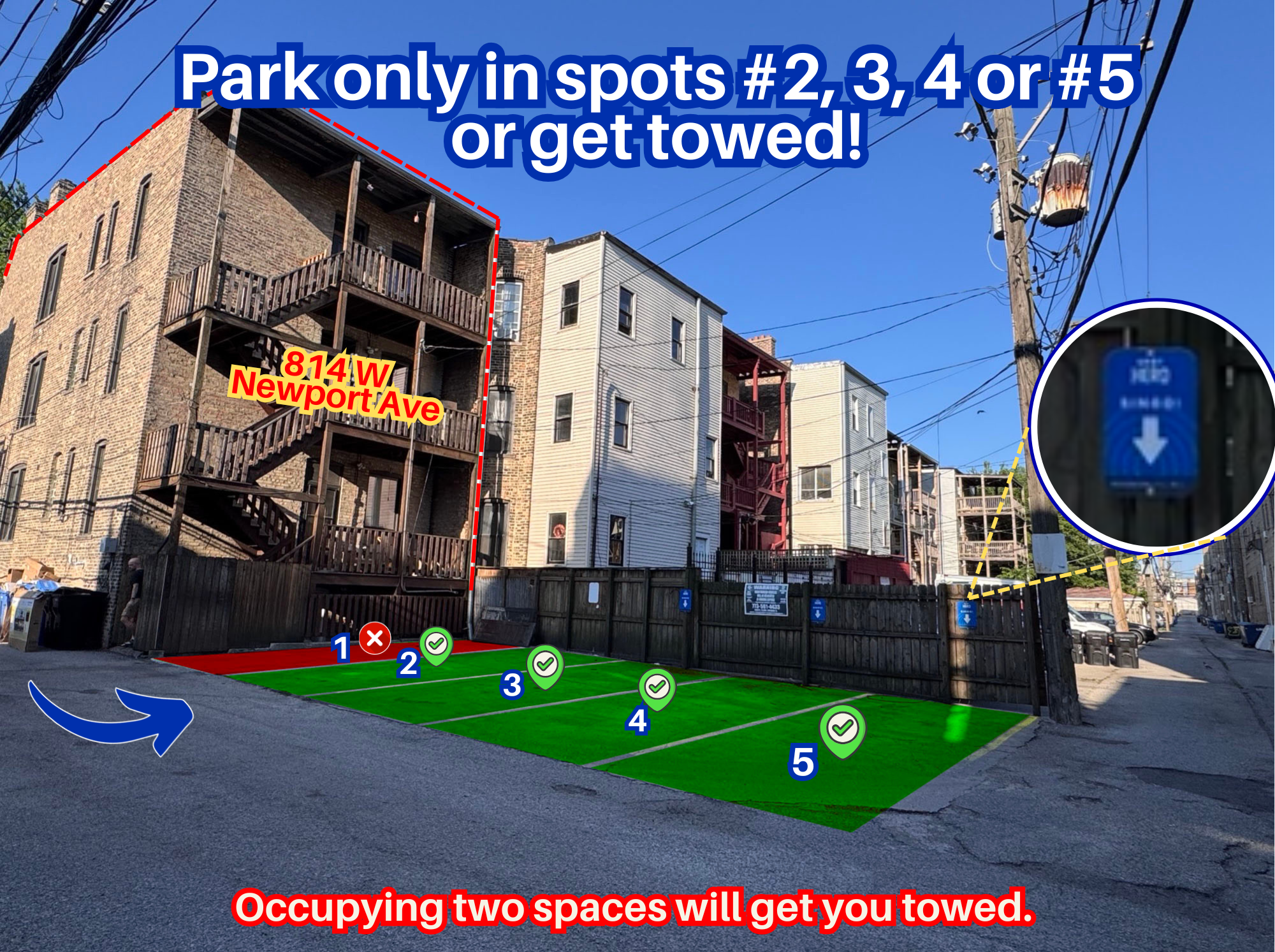 Photo of 814 W Newport Ave. - Alley Spots #2, 3, 4 or #5 Only