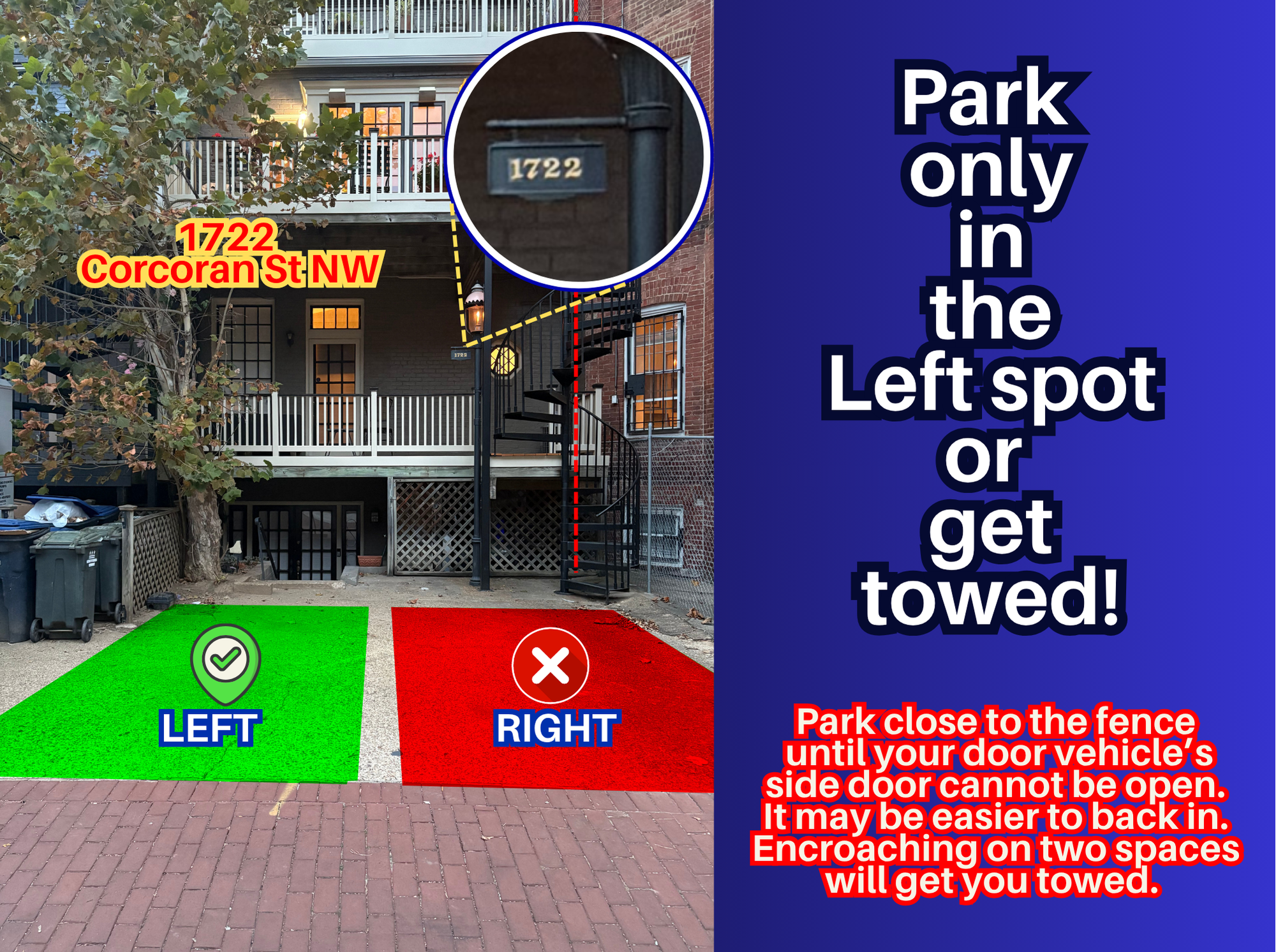 Photo of 1722 Corcoran St. NW - Left Spot Only