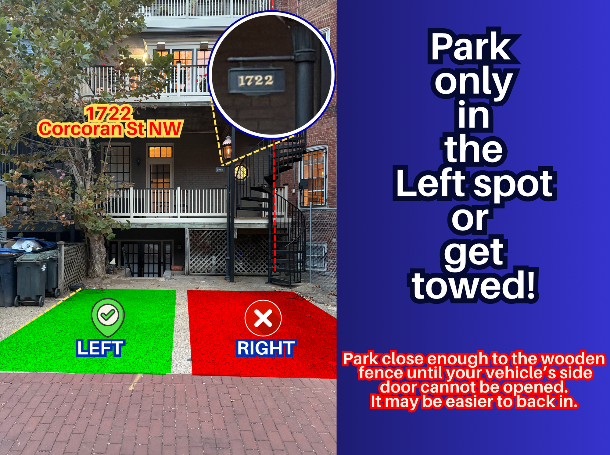 Photo of 1722 Corcoran St. NW - Left Spot Only