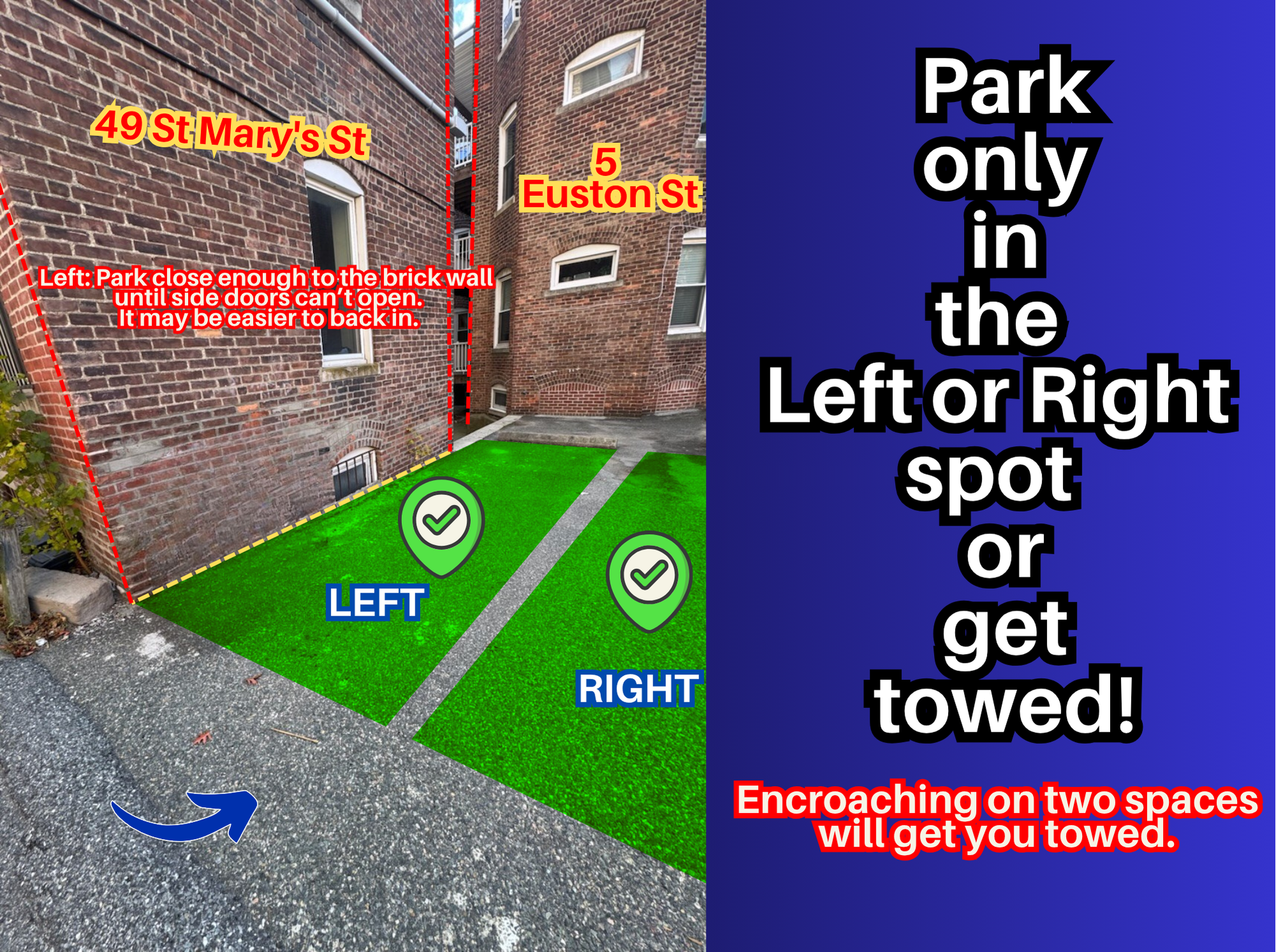 Photo of 49 St. Mary's St. (5 Euston St.) - Left and Right Spot Only