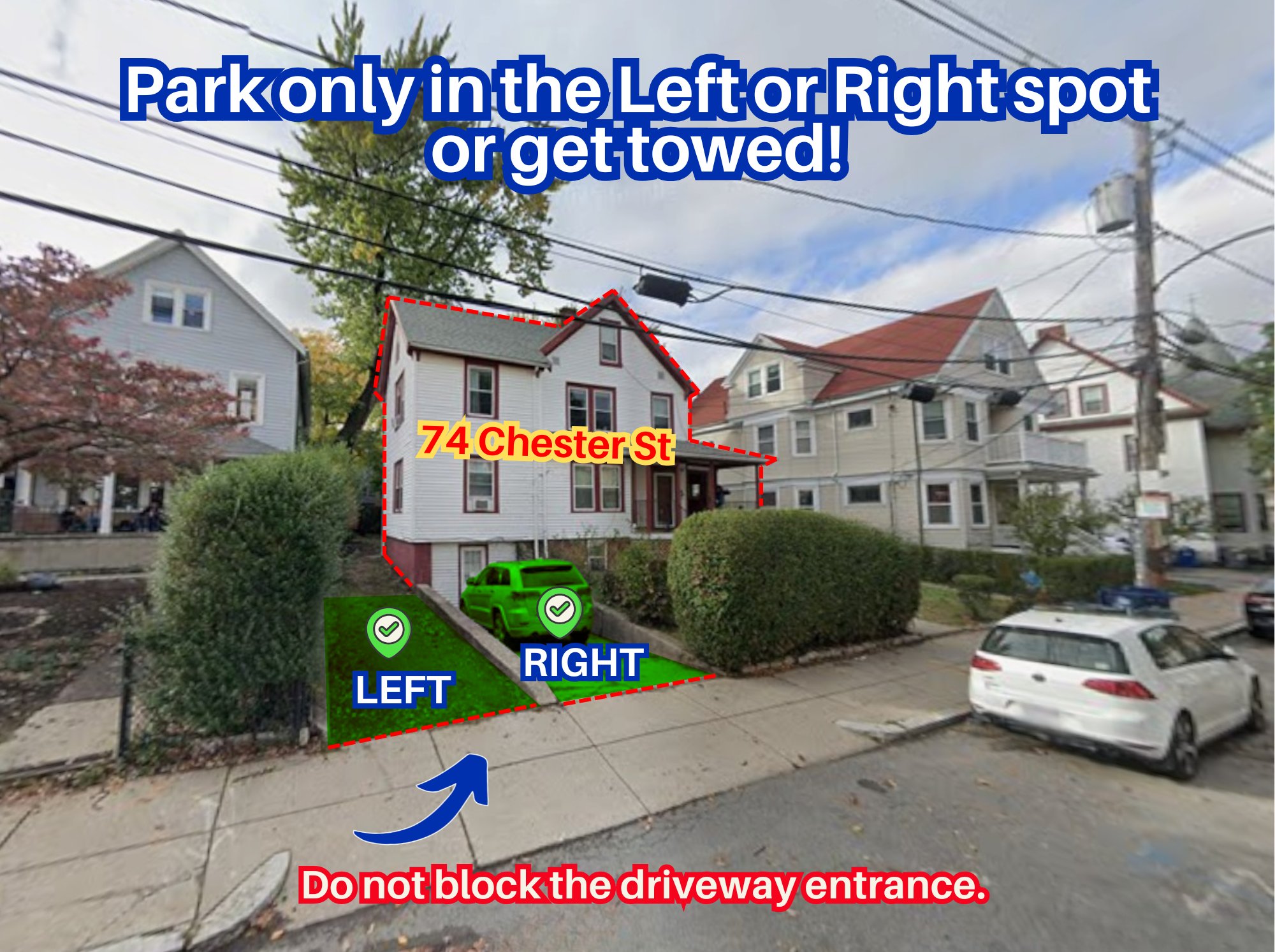 Photo of 74 Chester St. - Left or Right Spot Only