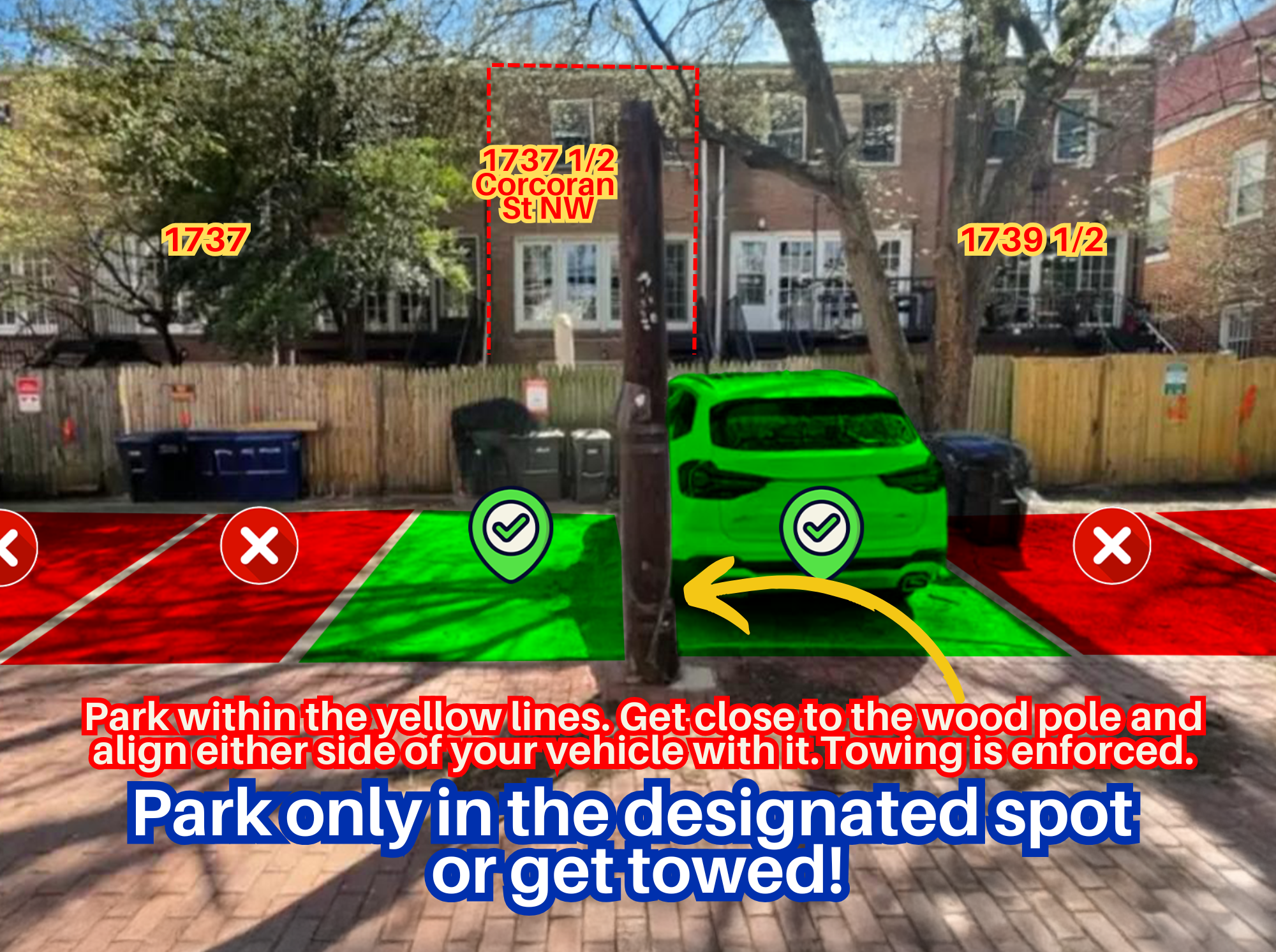 Photo of 1737 1/2 Corcoran St. NW - Alley spots