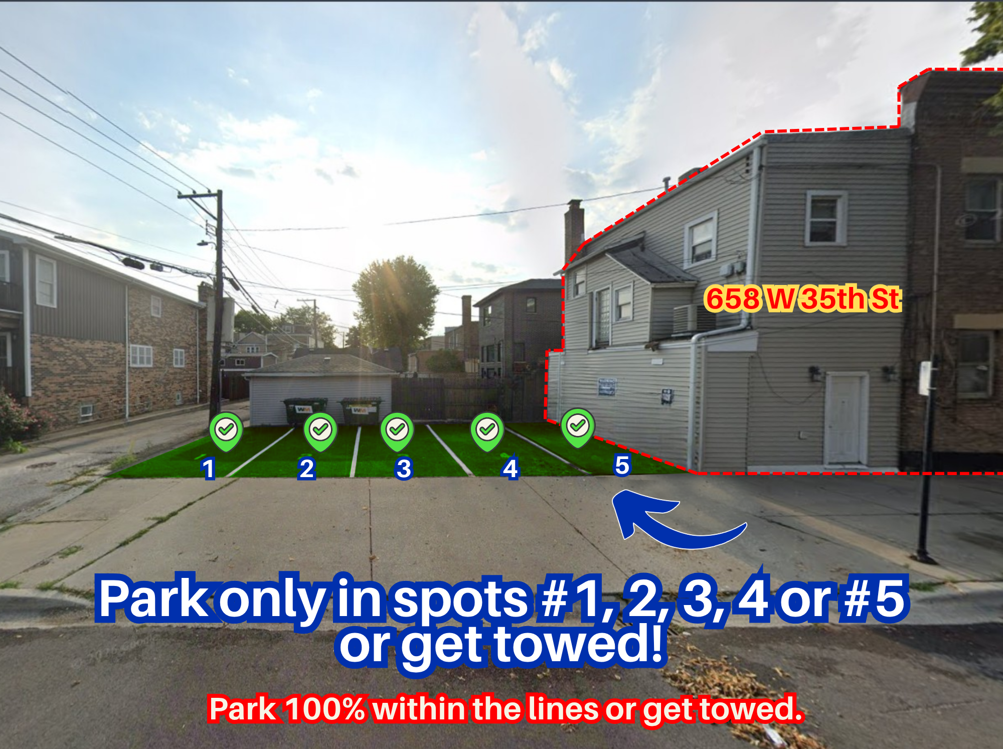 Photo of 658 W 35th St. - Spots #1, 2, 3, 4 or #5 Only