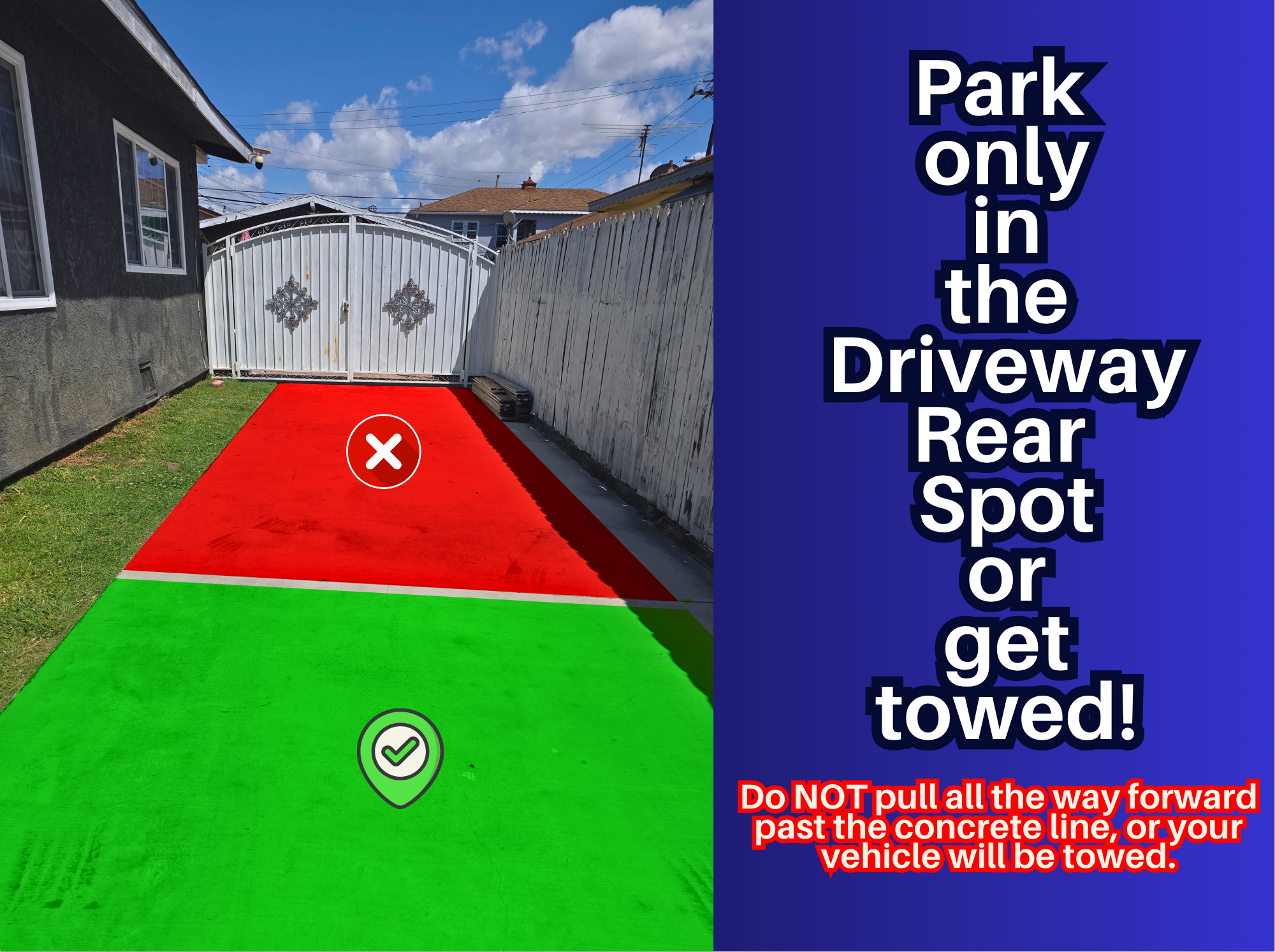 Photo of 628 S Flower St. - Driveway Rear Spot Only