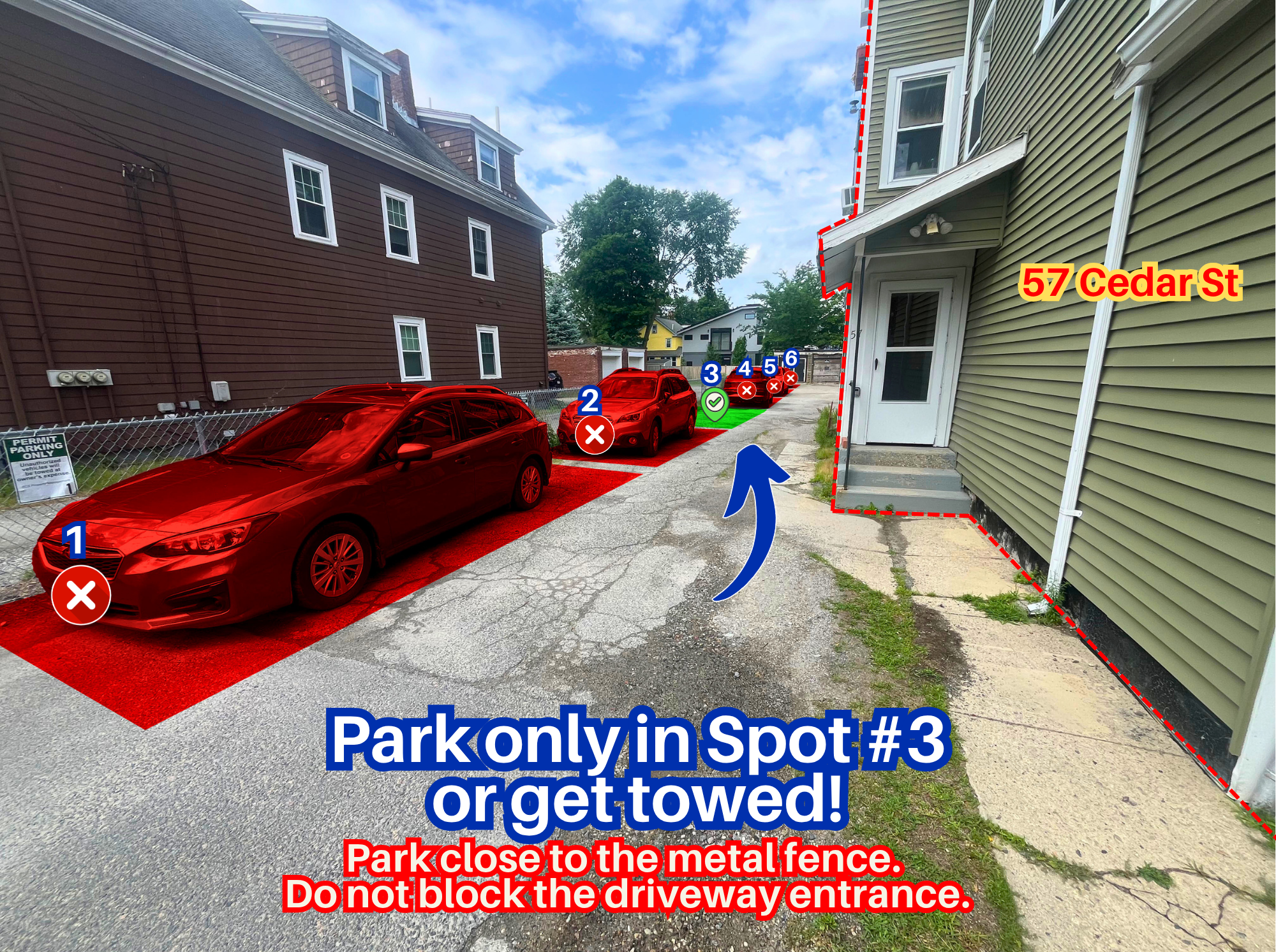Photo of 57 Cedar St. - Parallel Spot #3 Only