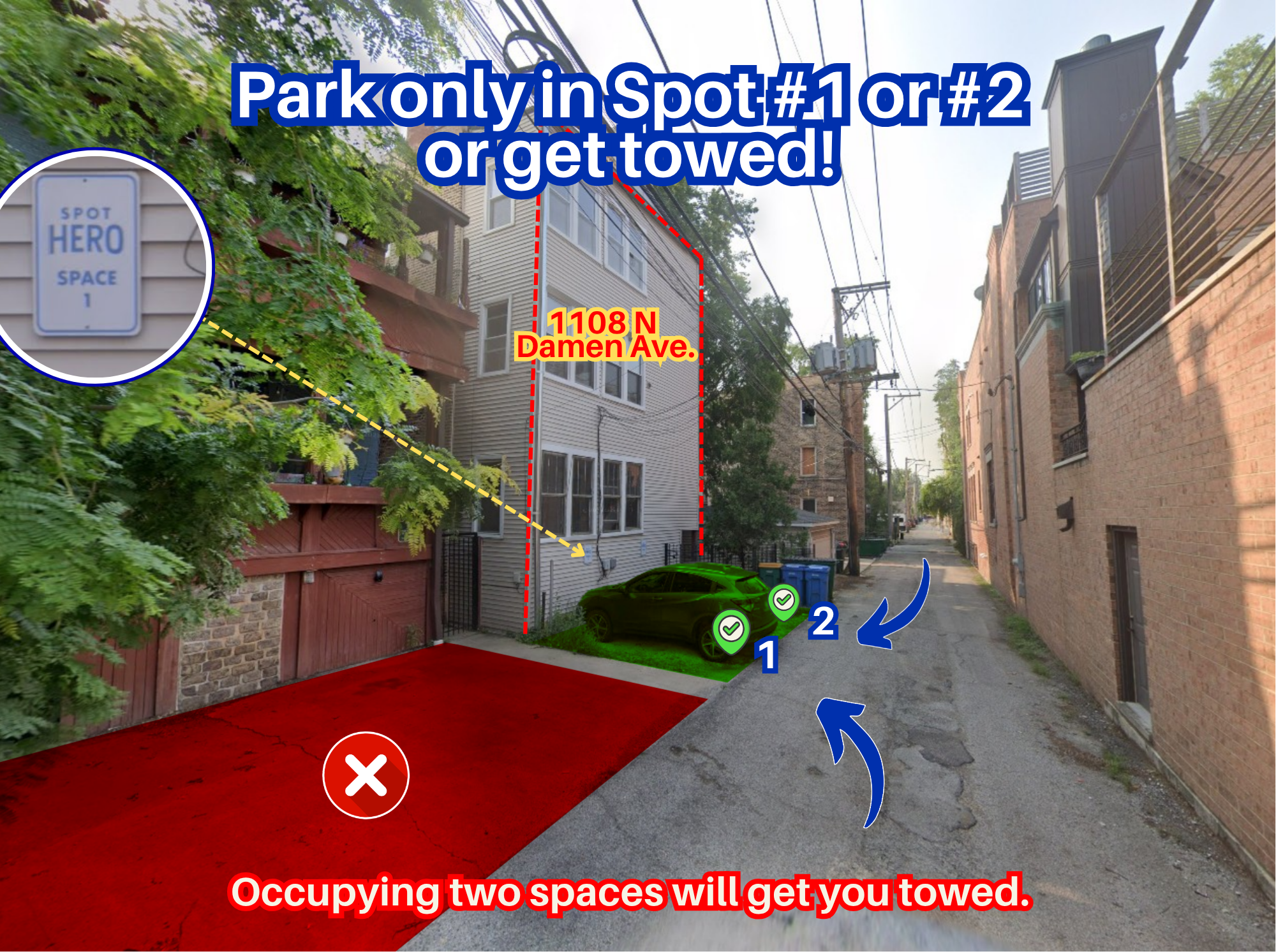 Photo of 1108 N Damen Ave. - Spot #1 or #2 Only