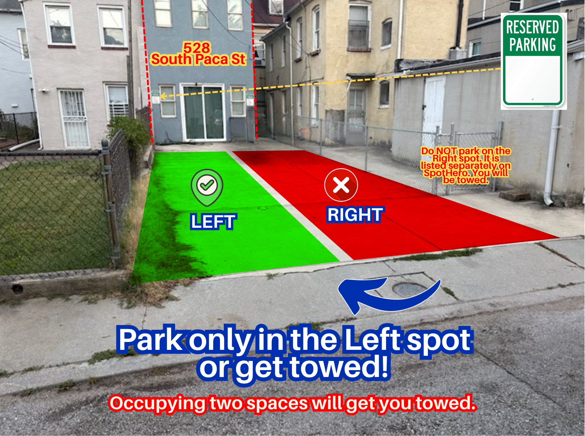 Photo of 528 S Paca St. - Left Spot Only