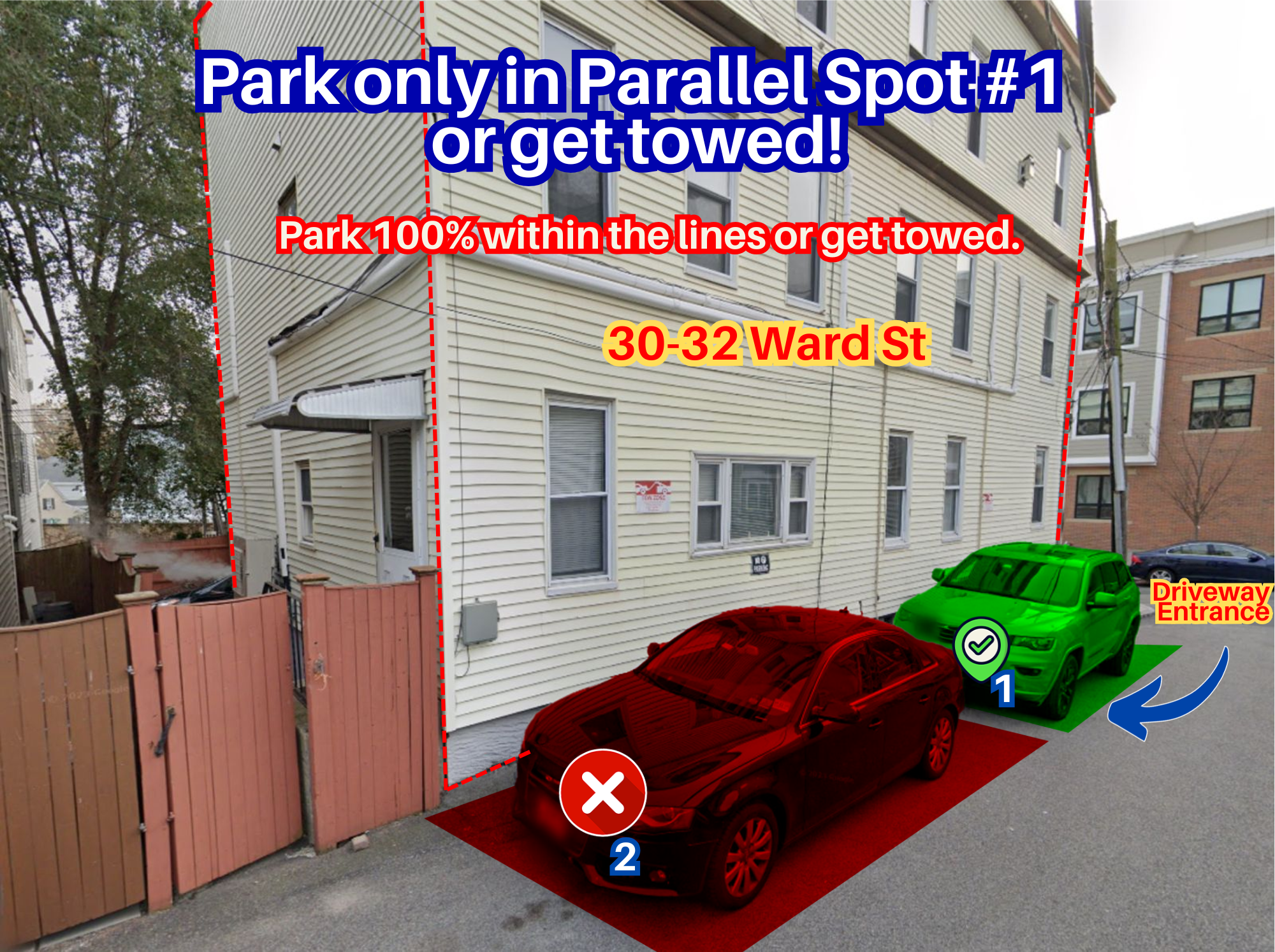 Photo of 30-32 Ward St. - Parallel Spot #1 Only