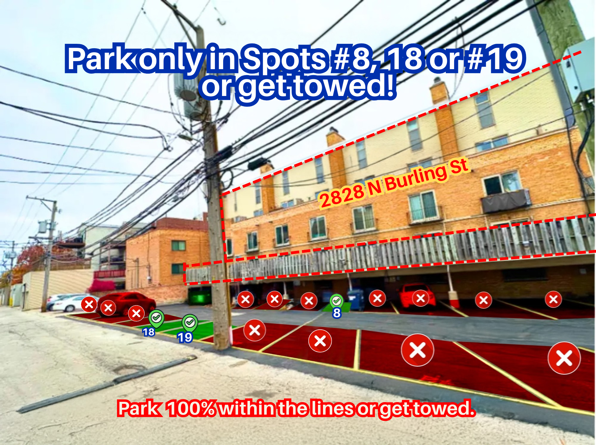 Photo of 2828 N Burling St. - Spots #8, #18 or #19 Only