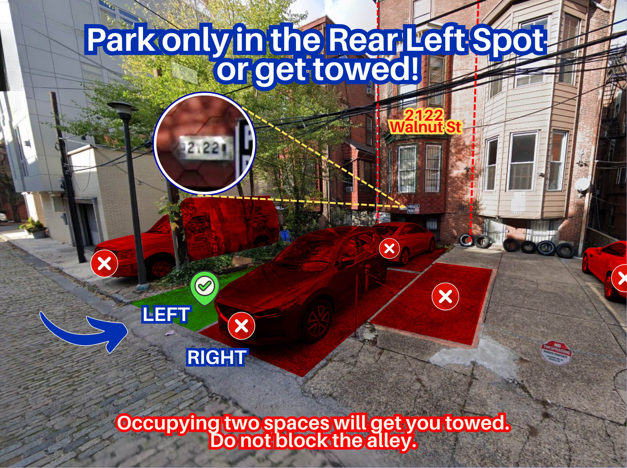 Photo of 2122 Walnut St. - Rear  Left Spot Only
