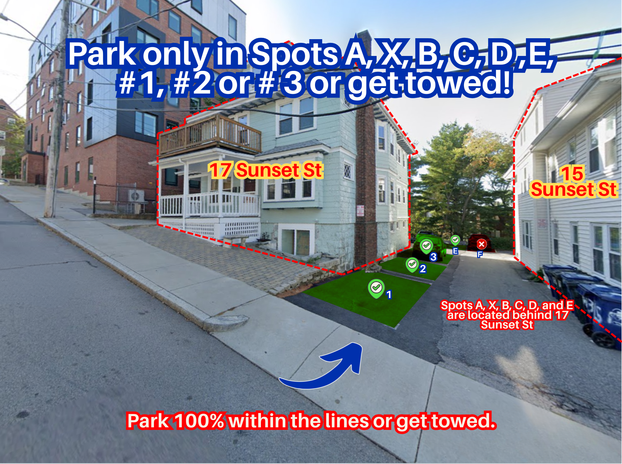 Photo of 17 Sunset St. - Spots A, X, B, C, D, E, #1, #2, or #3 Only