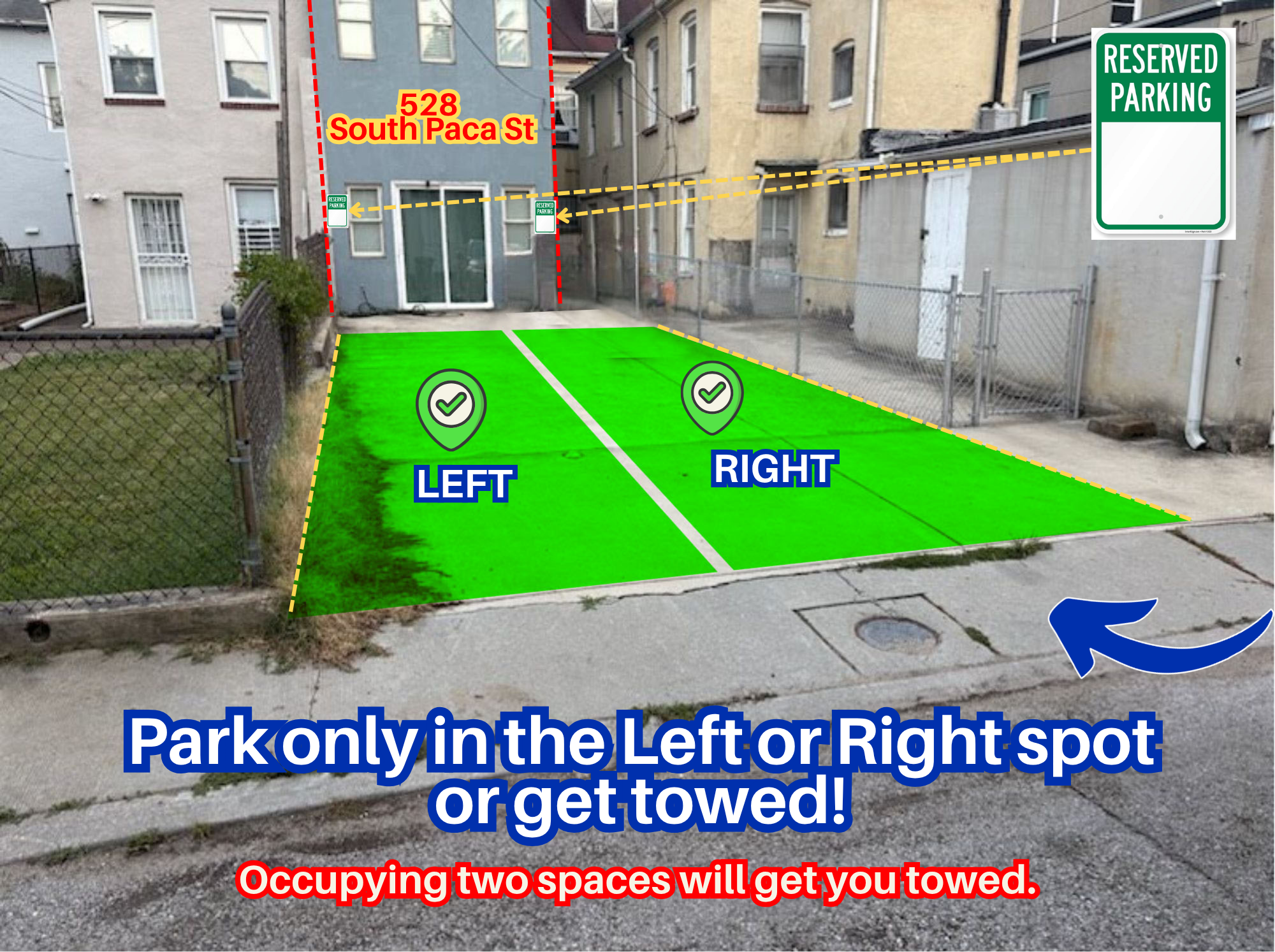 Photo of 528 S Paca St. - Left or Right Spot Only