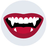 Icon of vampire mouth with fangs