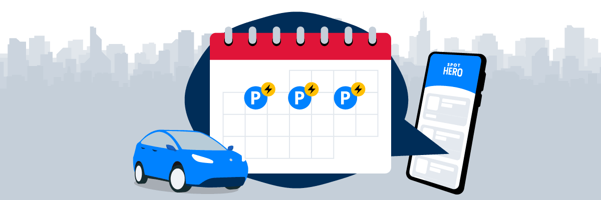 Illustration of a calendar with multiple days blocked with the parking sign