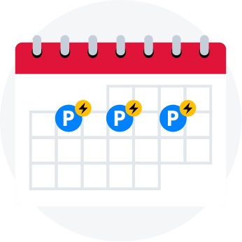 Icon a calendar with parking reservations made for multiple days