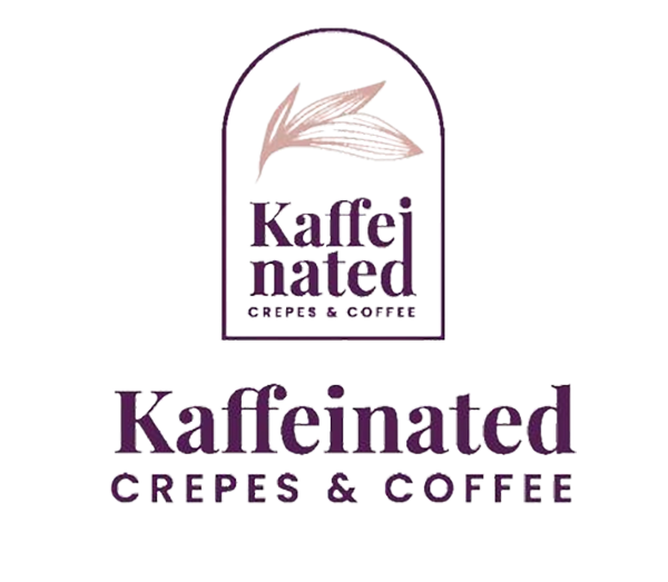Kaffeinated Crepes & Coffee logo