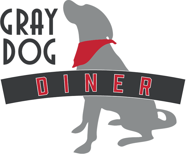 Gray dog diner logo