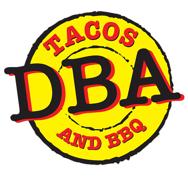 DBA TACOS AND 'CUE logo