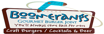 Boomerang's Gourmet Burger and Whiskey Joint logo