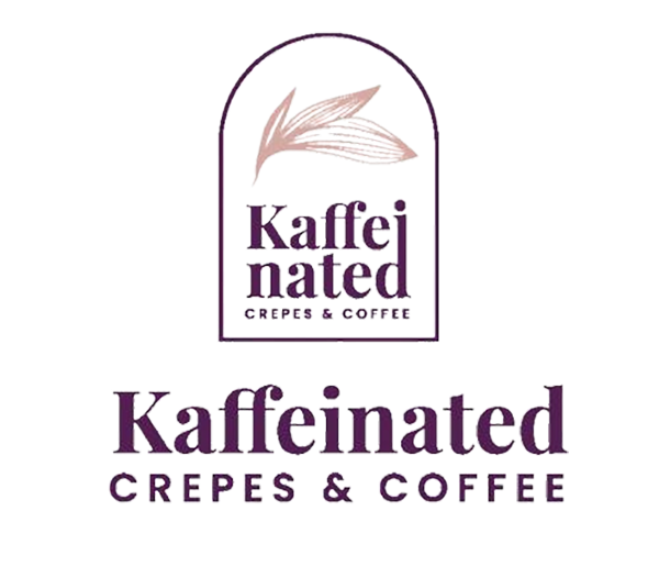 Kaffeinated Crepes and Coffee B logo