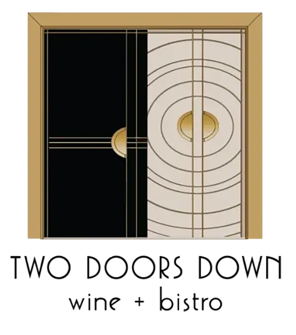 Two Doors Down Wine + Bistro logo