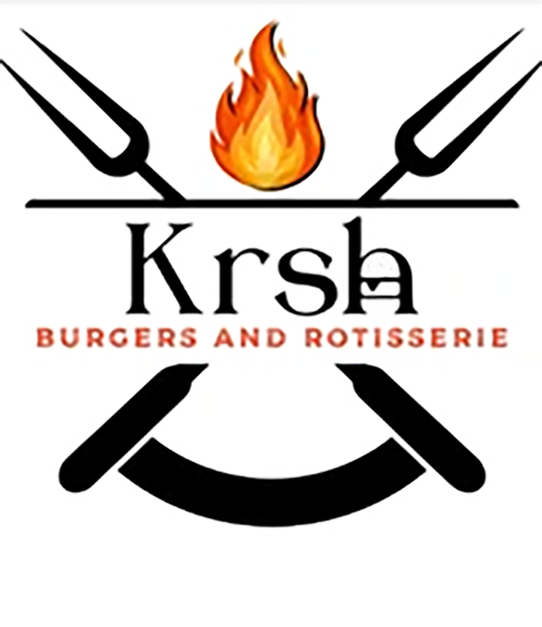 Krsh Burgers and Rotisserie logo