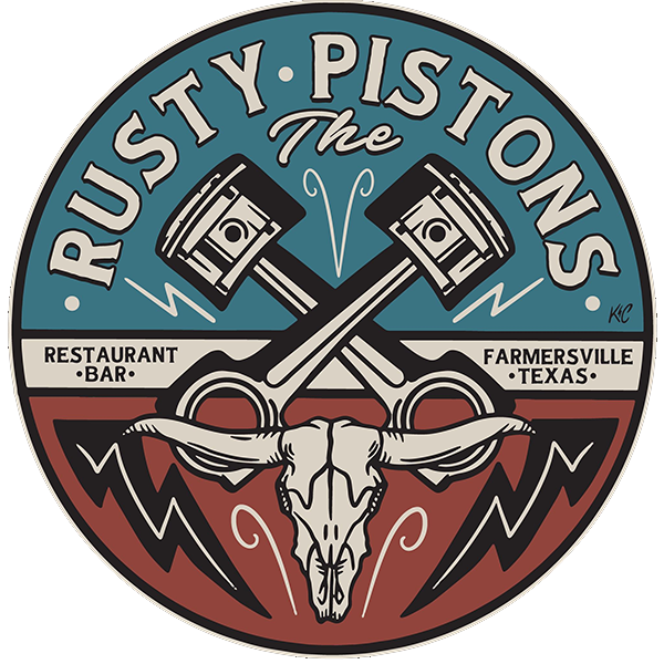 The Rusty Pistons logo
