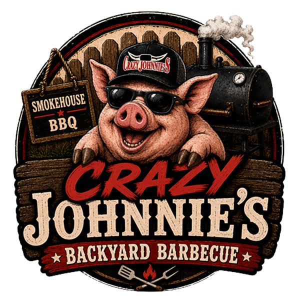 Crazy Johnnie's Backyard Barbecue logo