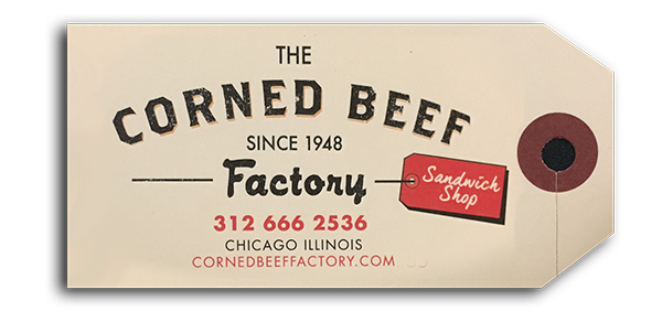 The Corned Beef Factory Sandwich Shop logo