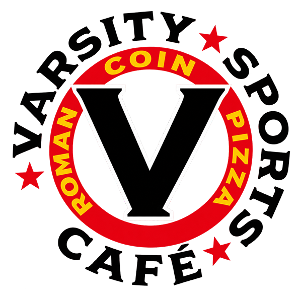 Varsity Sports Cafe & Roman Coin Pizza logo