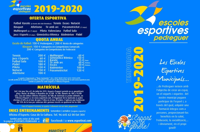 MATRÍCULA ESCOLES ESPORTIVES MUNICIPALS