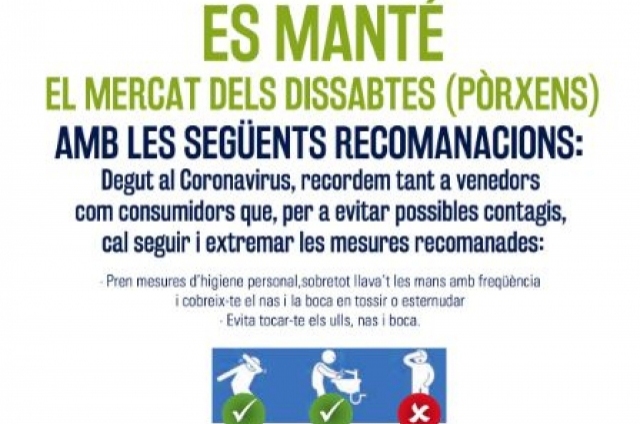 Se mantiene el mercado de los sábados (Porxens)