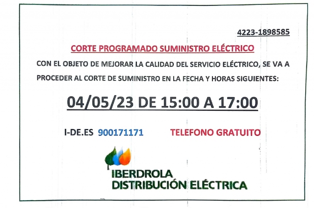 Tall del subministrament elèctric 4 maig 2023