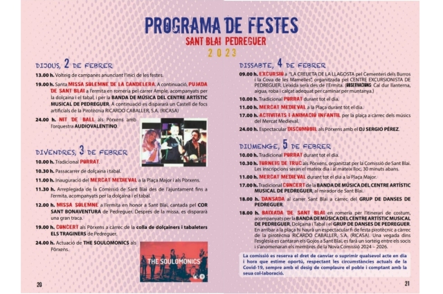 PROGRAMA FESTES SANT BLAI 2023