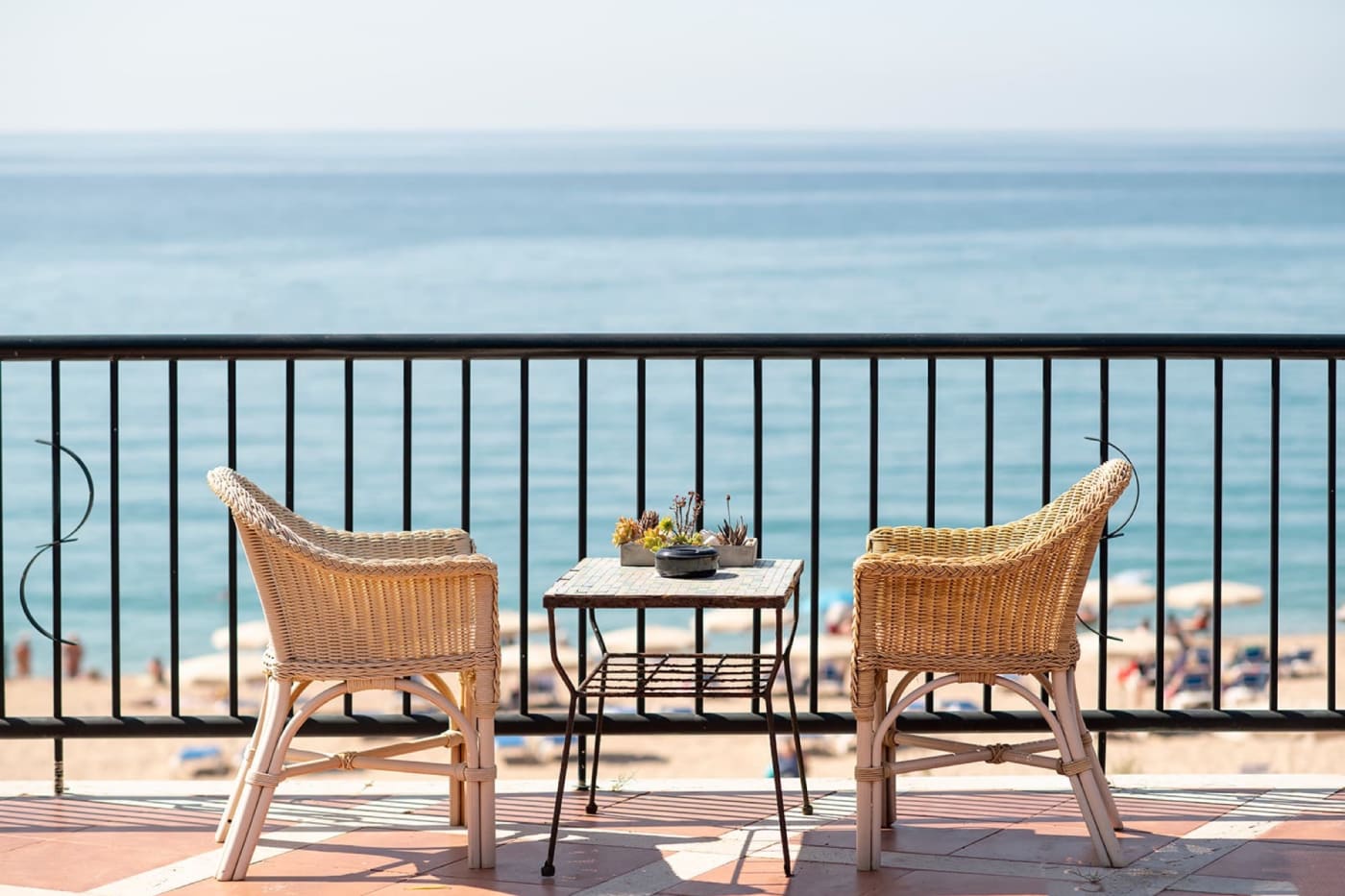 Terraço com vista mar do Rigat Park & Spa, em Lloret de Mar