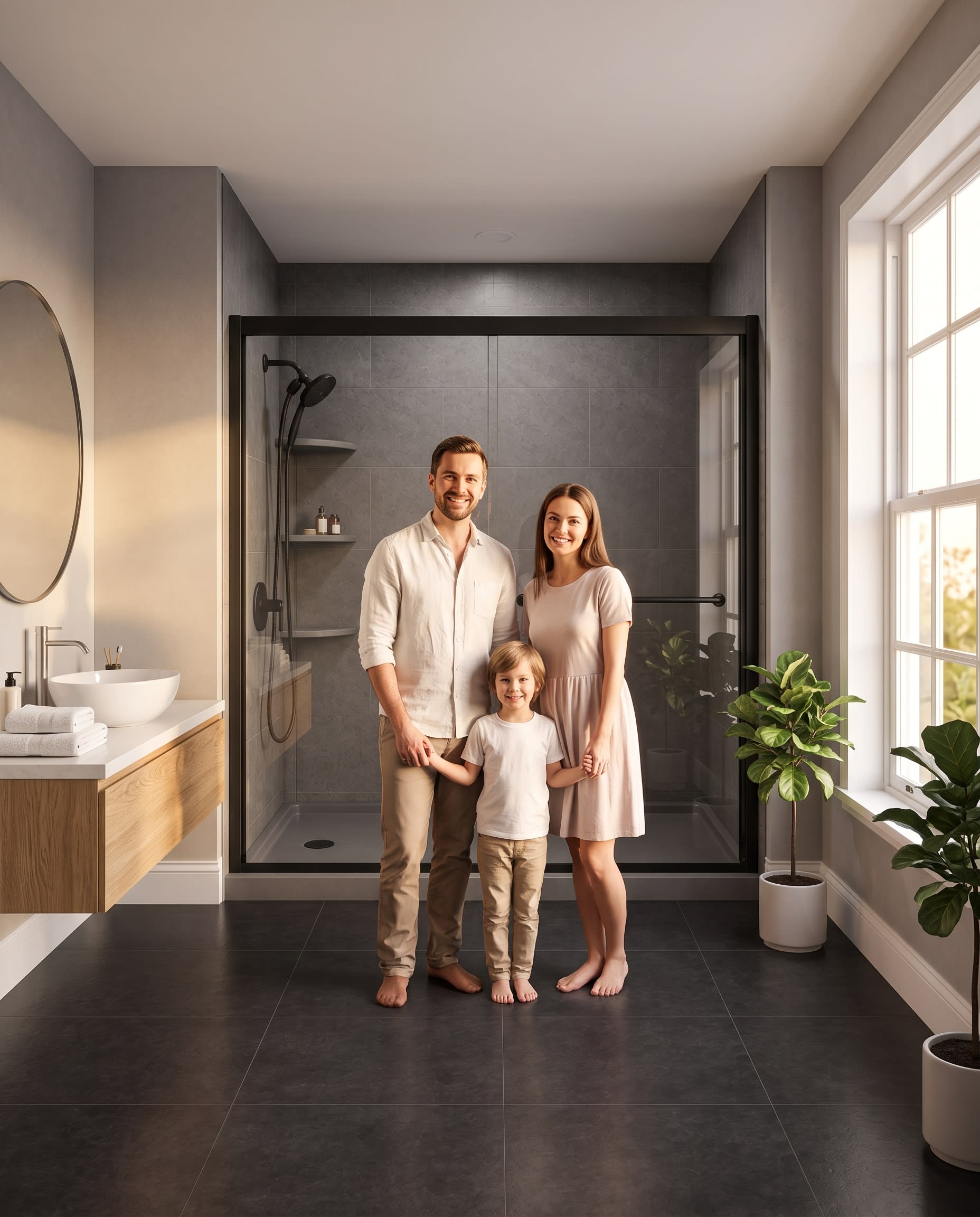 A finished VizaBath bathroom