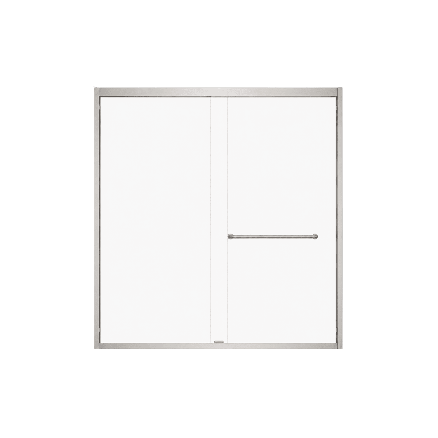 Brushed nickel sliding glass shower door