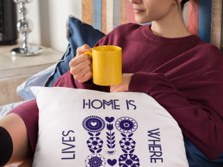 Personalised Pillow on bed