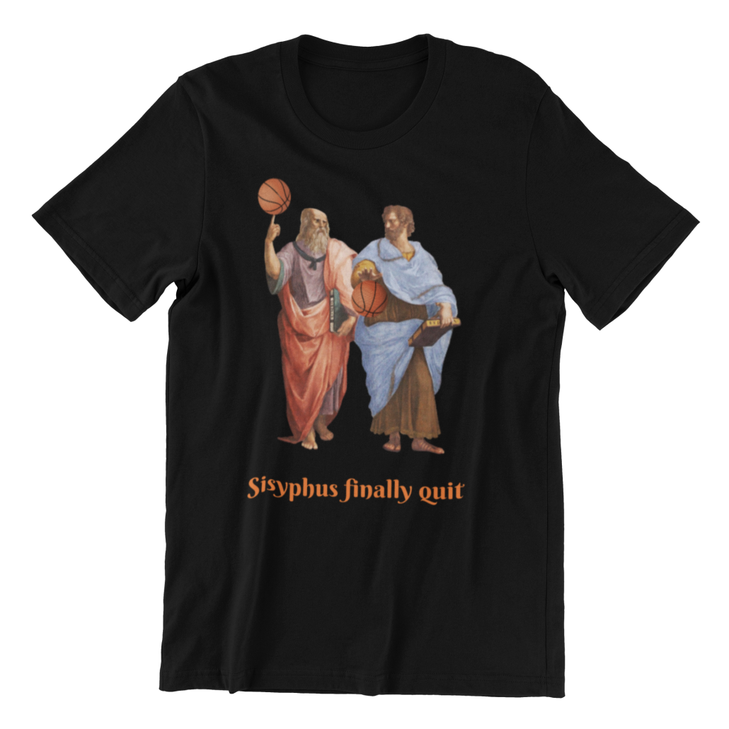 flatlay of a black t-shirt with customized design