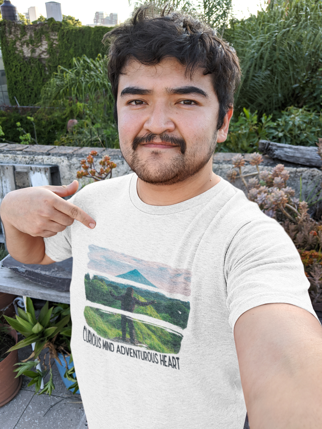 Men wearing a personalised T-Shirt