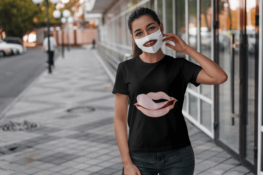 custom face-mask with matching t-shirt