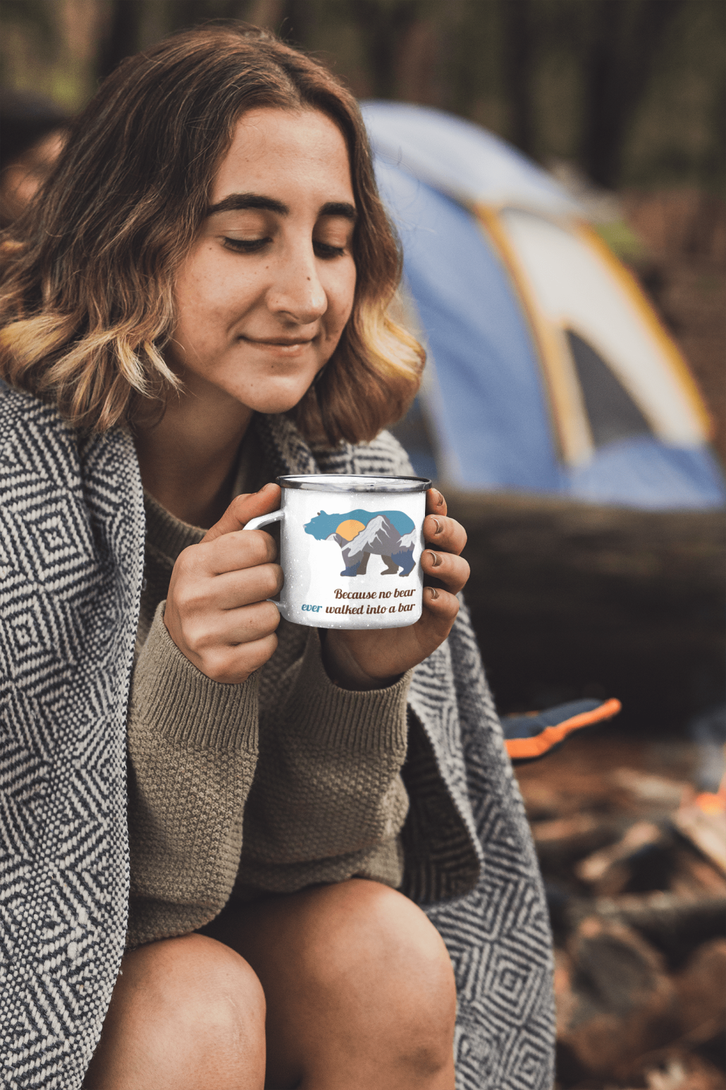 Camper Mug with bear and custom text