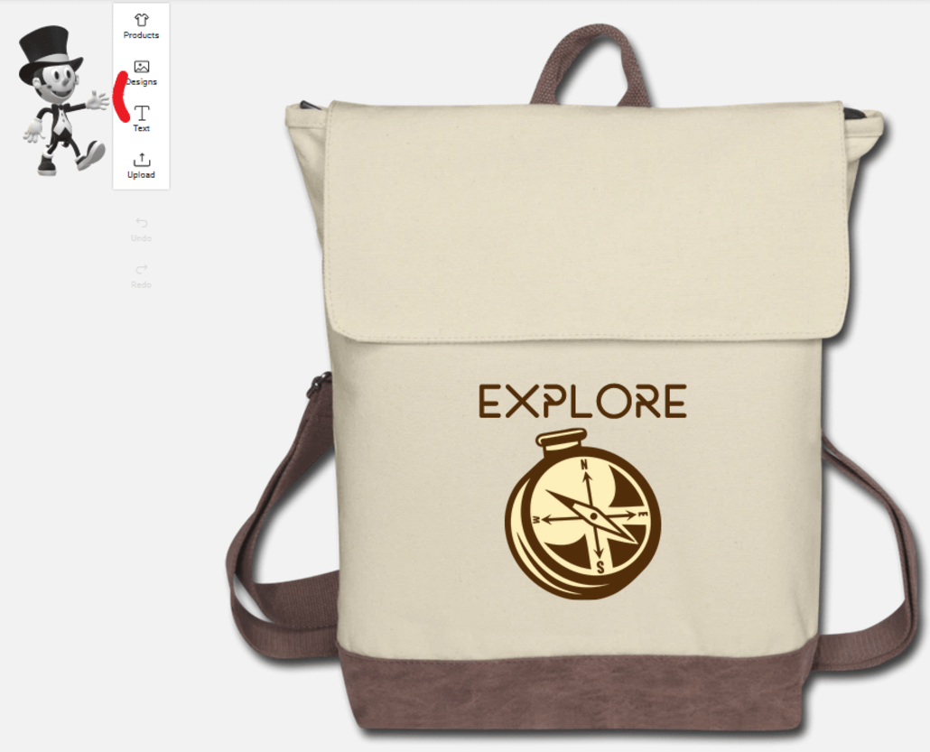Customize your own bag with text and designs