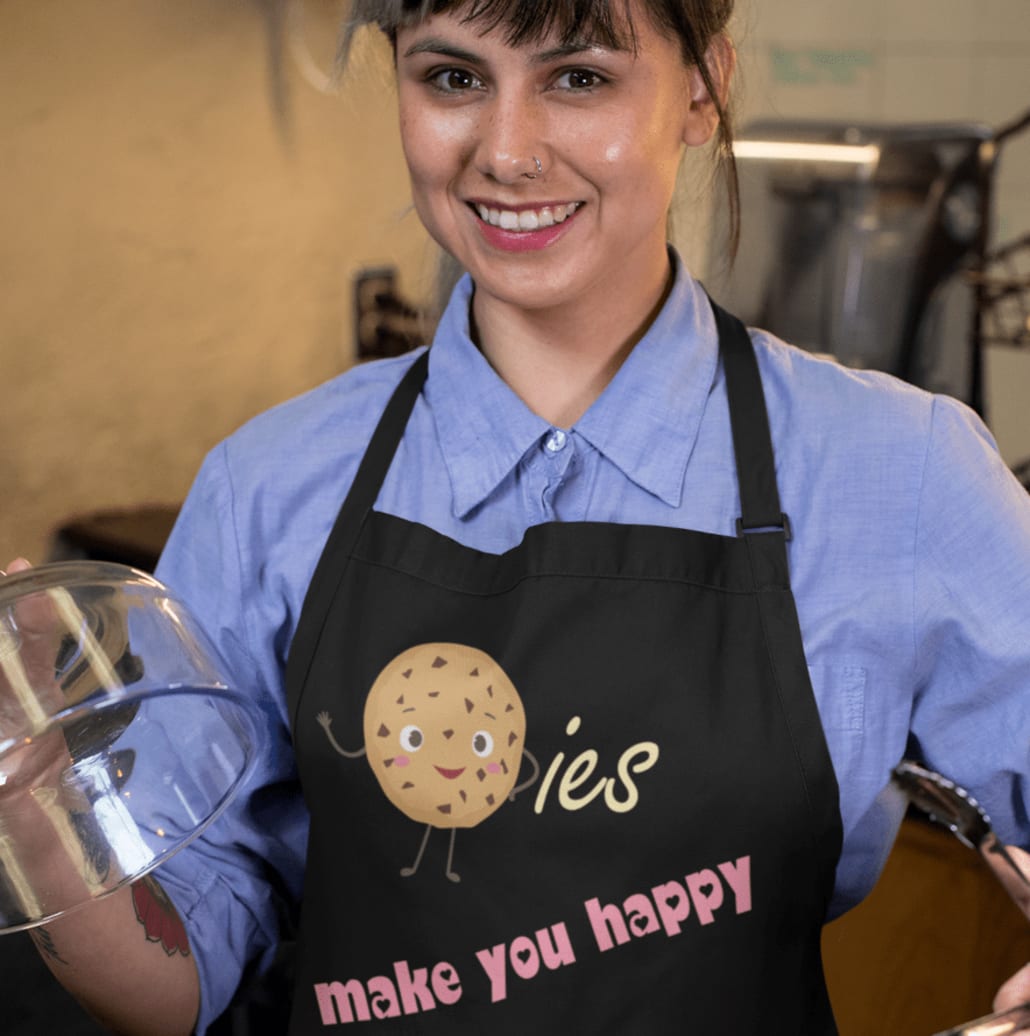 Smiling girl with apron