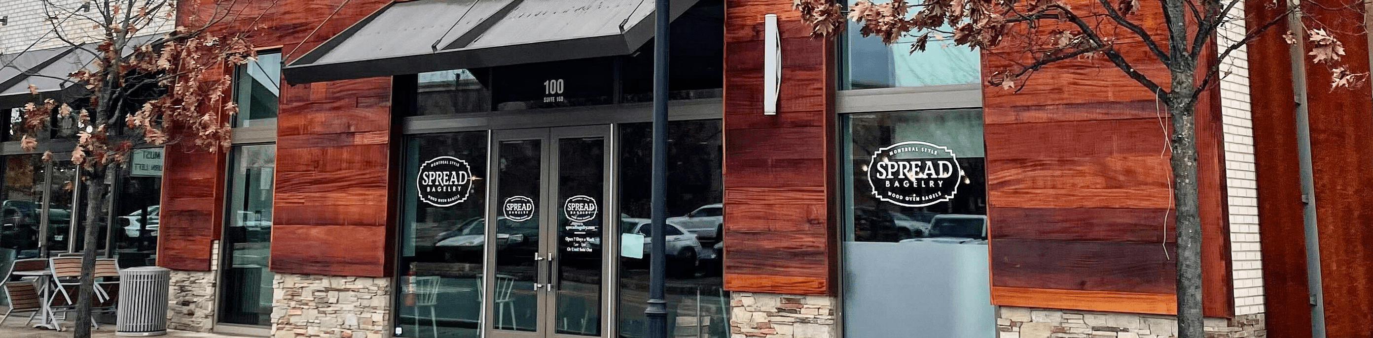 A picture of the exterior and front entrance of our King of Prussia Spread Bagelry Location.